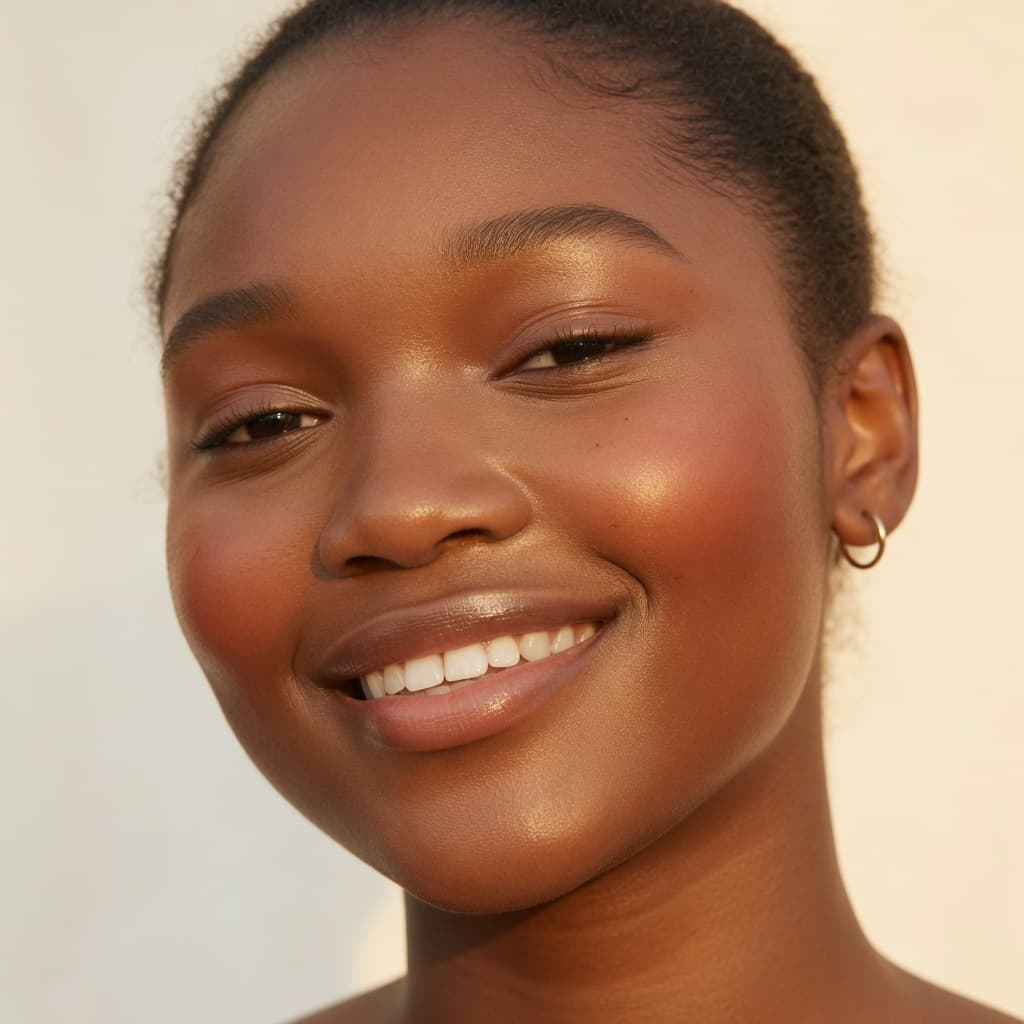 Close-up of radiant, clear skin